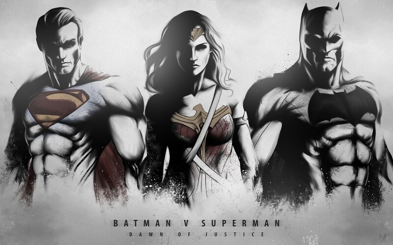 Superman Wonder Woman Batman — Black