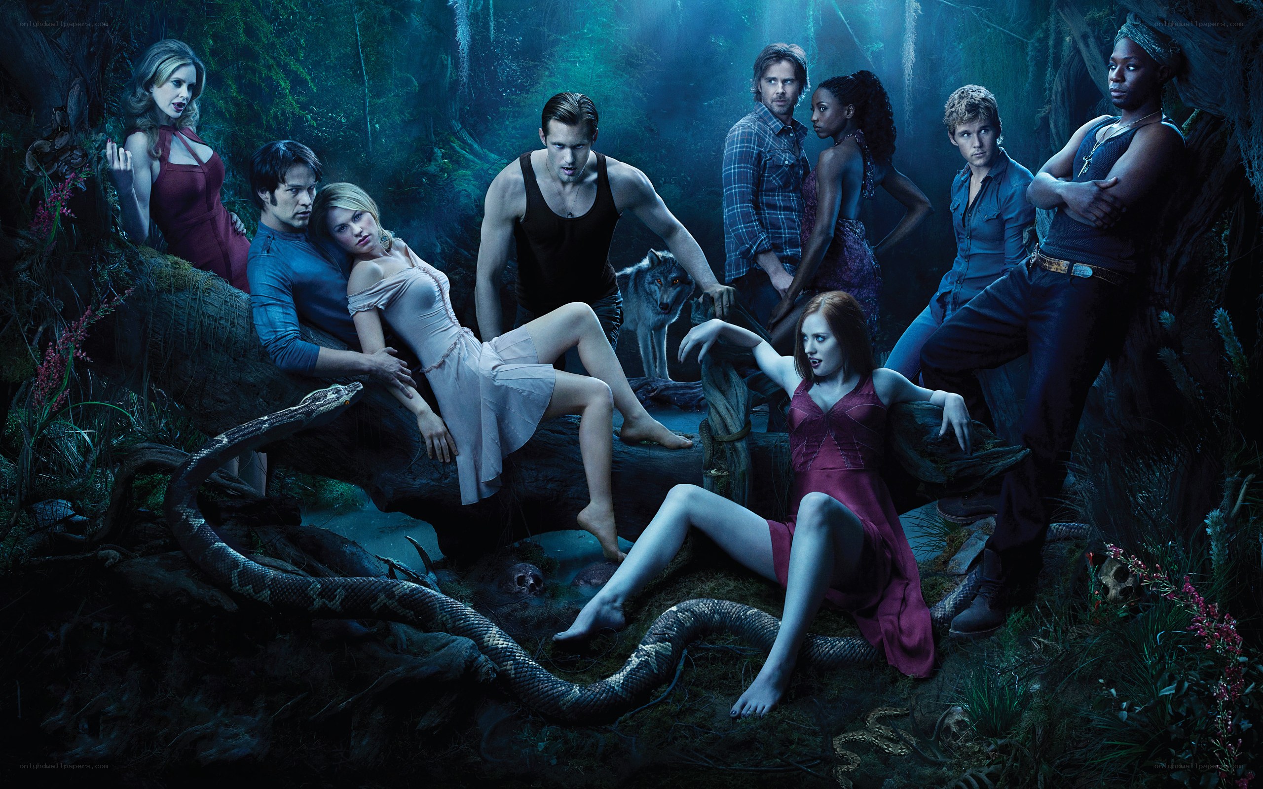 Supernatural cast in forest