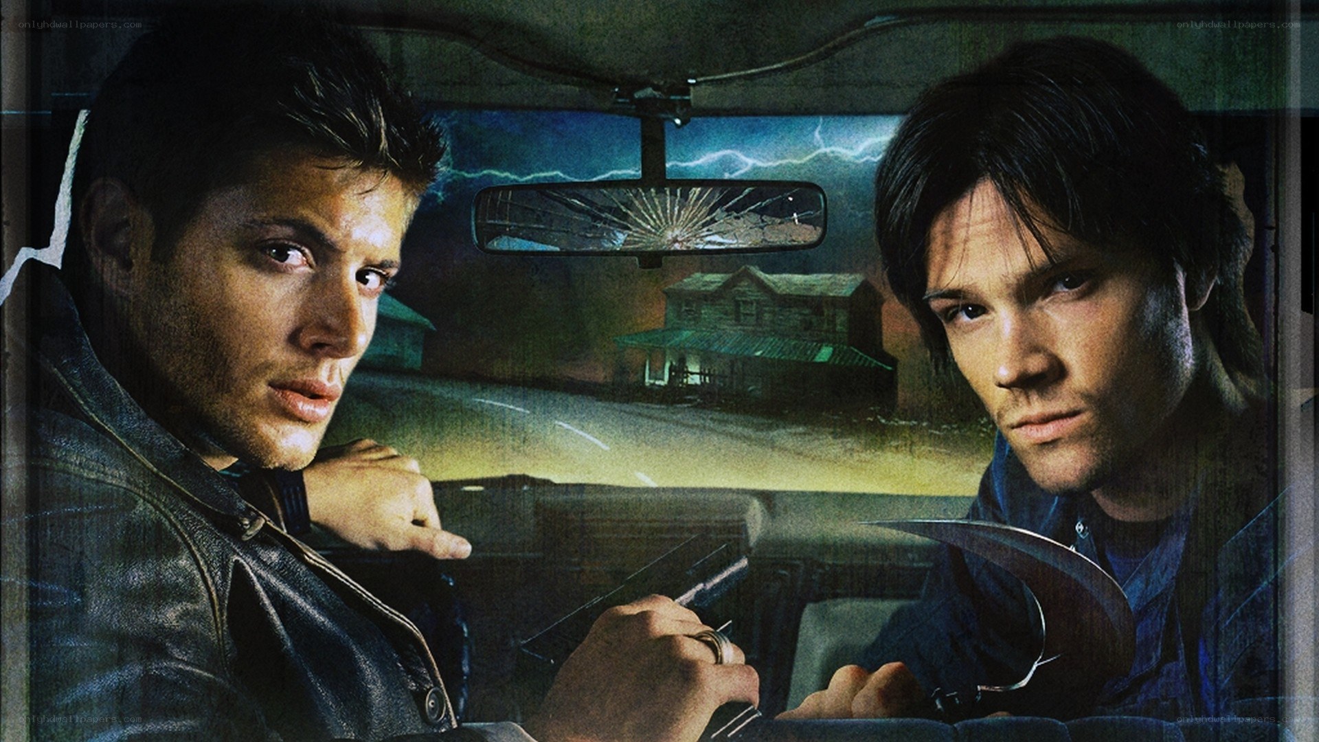 Supernatural characters in car