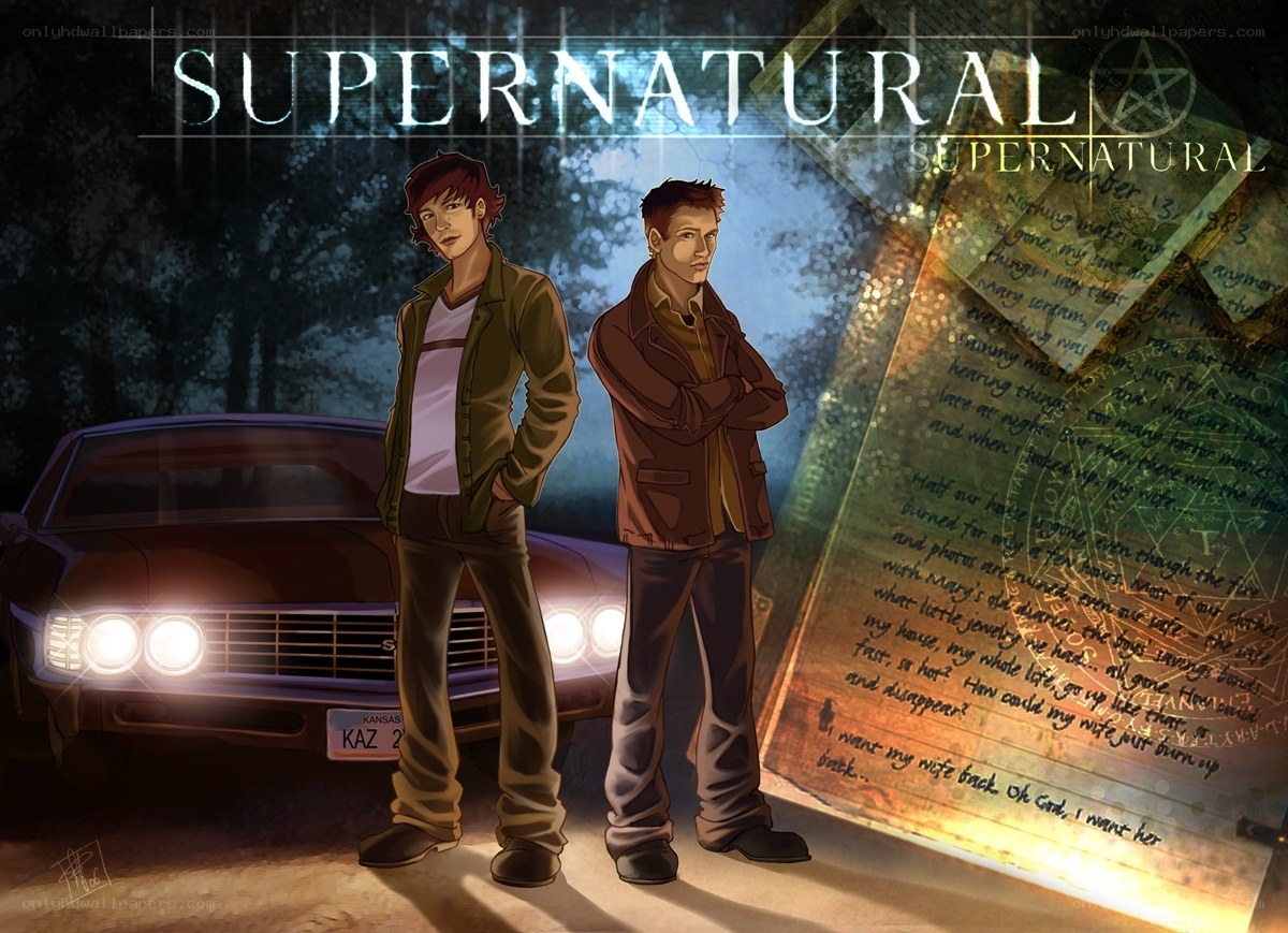 Supernatural characters with car