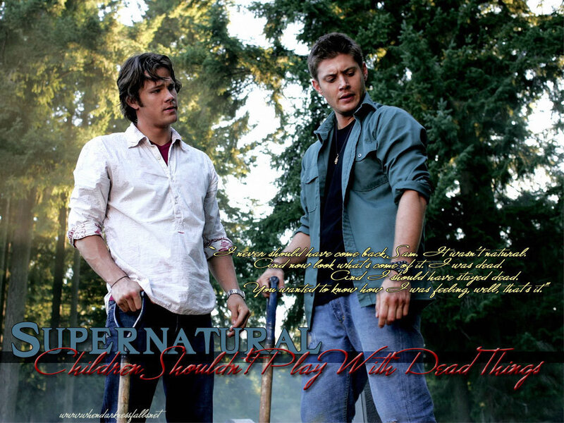 Supernatural scene with quotes