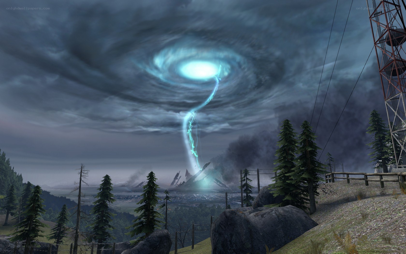 supernatural storm over forest