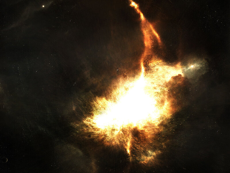 Supernova Explosion — Black, Dramatic, Night, Digital Art, Stars