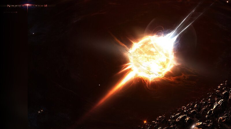 Supernova Explosion — Black, Dramatic, Night, Digital Art