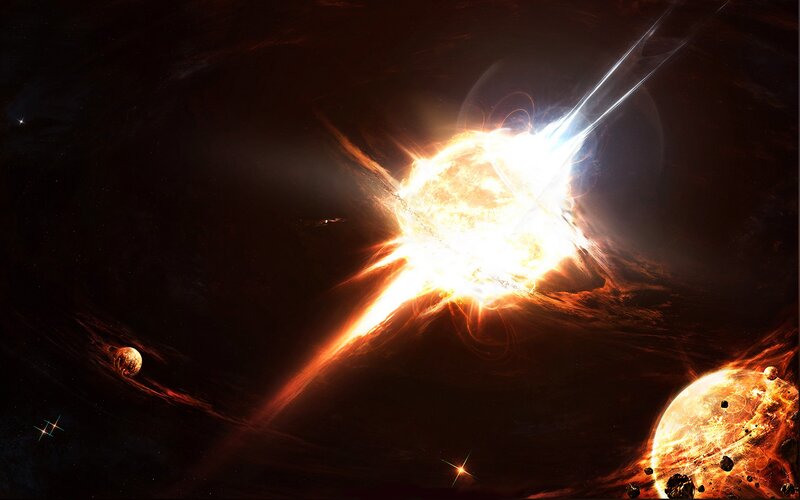 Supernova Explosion — Black, Dramatic