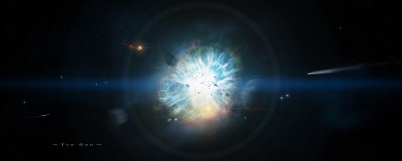 Supernova Explosion — Blue, Dramatic, Night, Digital Art