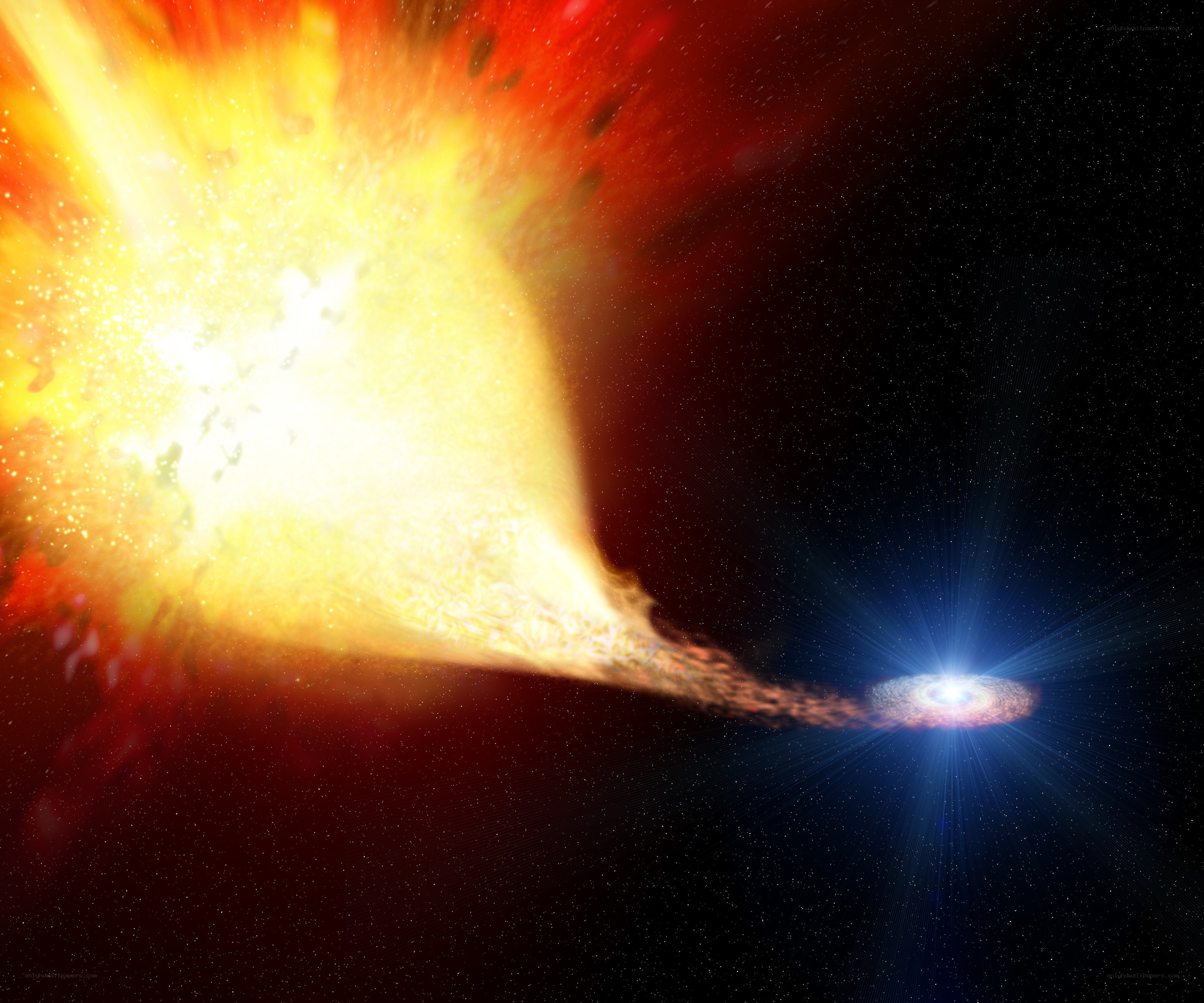 Supernova explosion in space