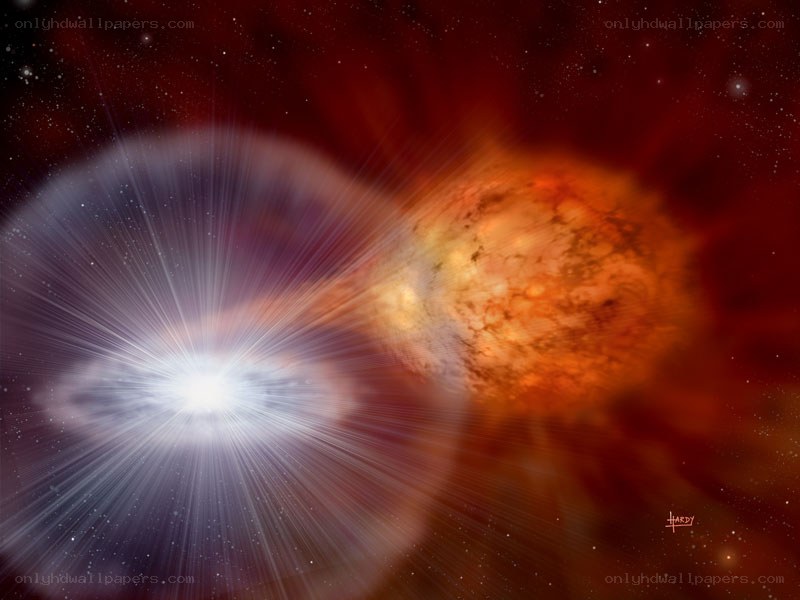 Supernova explosion in space
