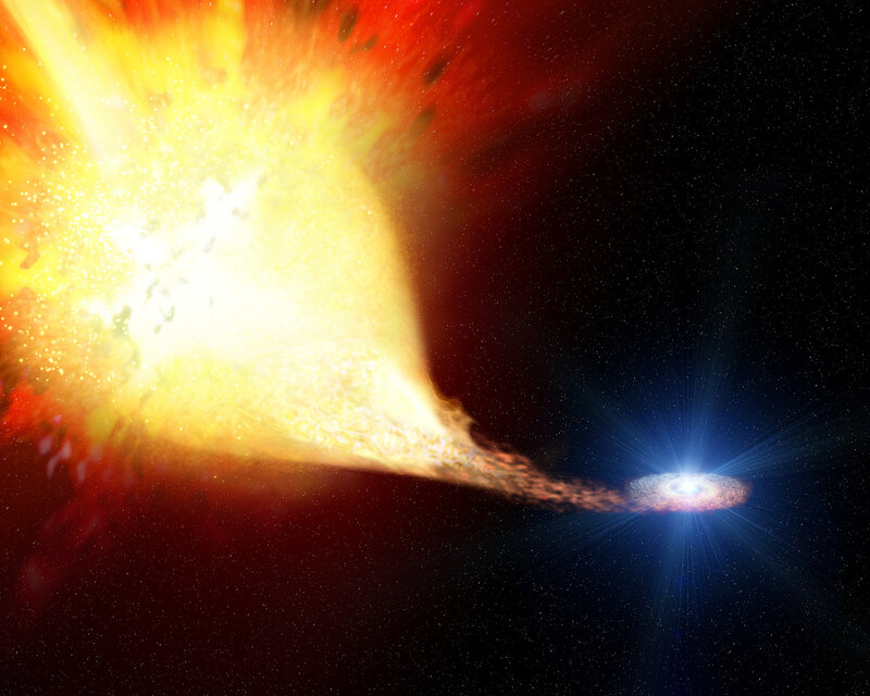 Supernova explosion in space