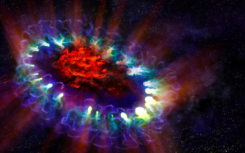 Supernova Explosion — Red