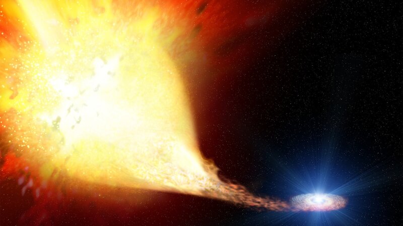 Supernova Explosion — Yellow, Dramatic, Night, Digital Art