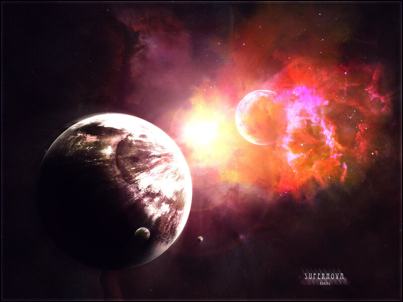 Supernova in deep space