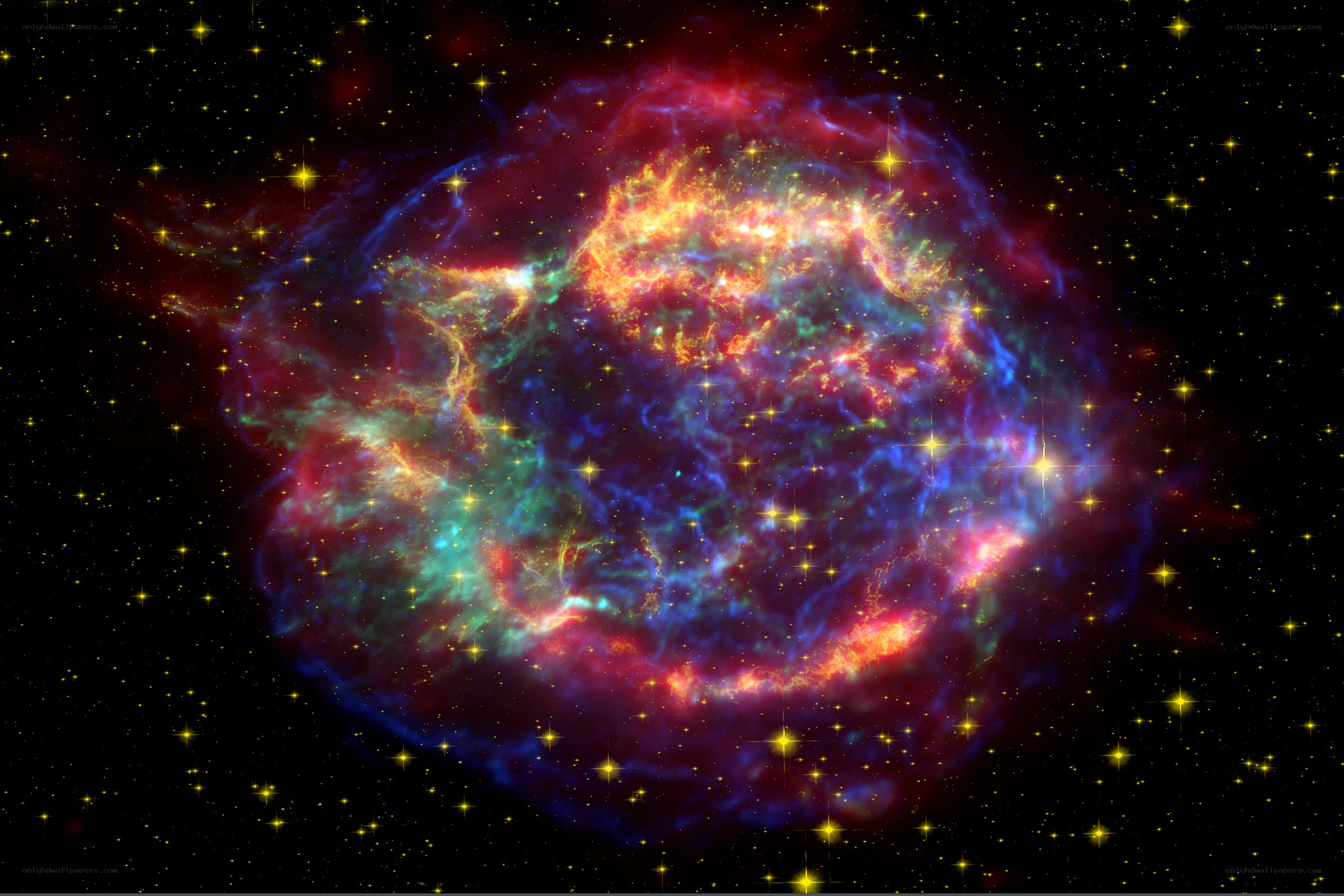 Supernova remnant in space