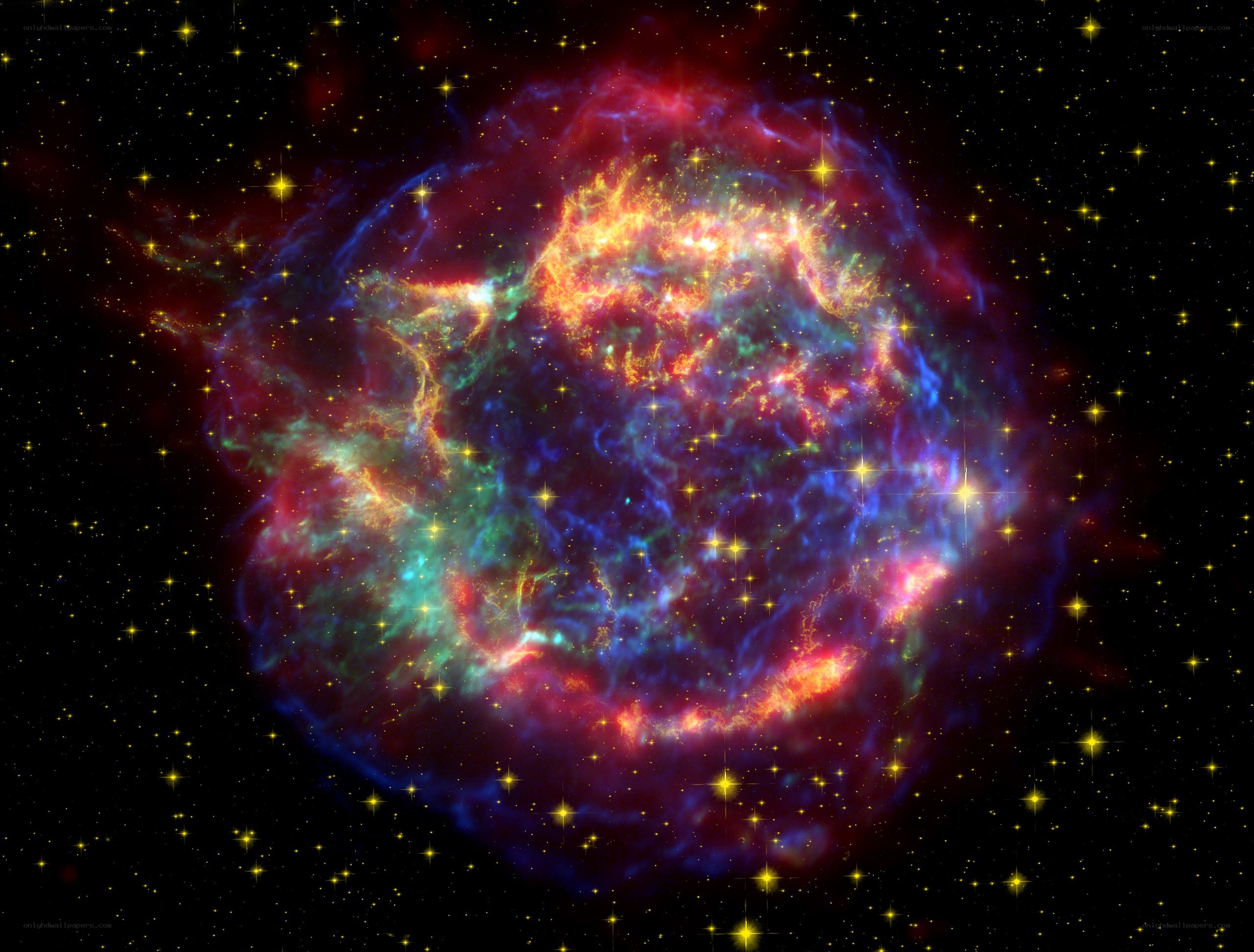 Supernova remnant in space