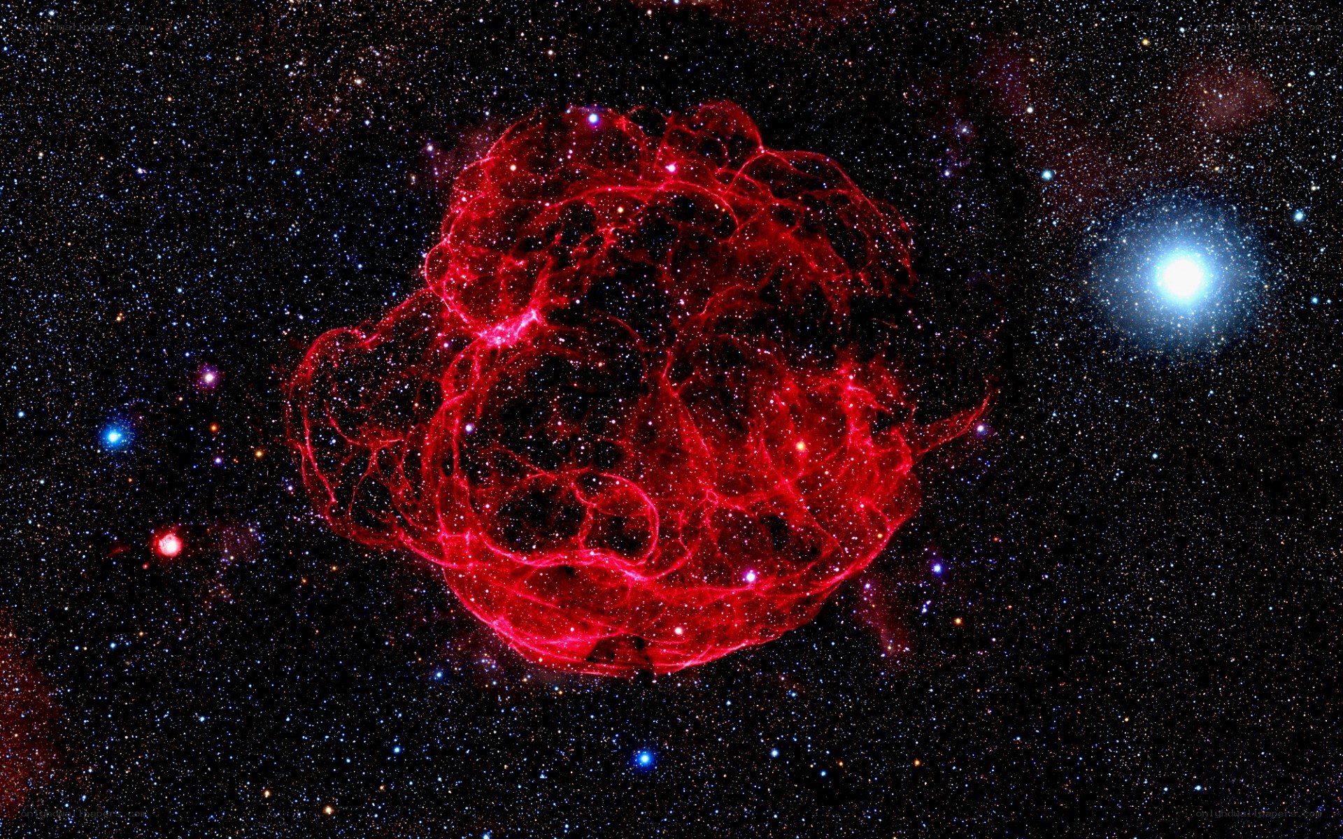 Supernova remnant in space