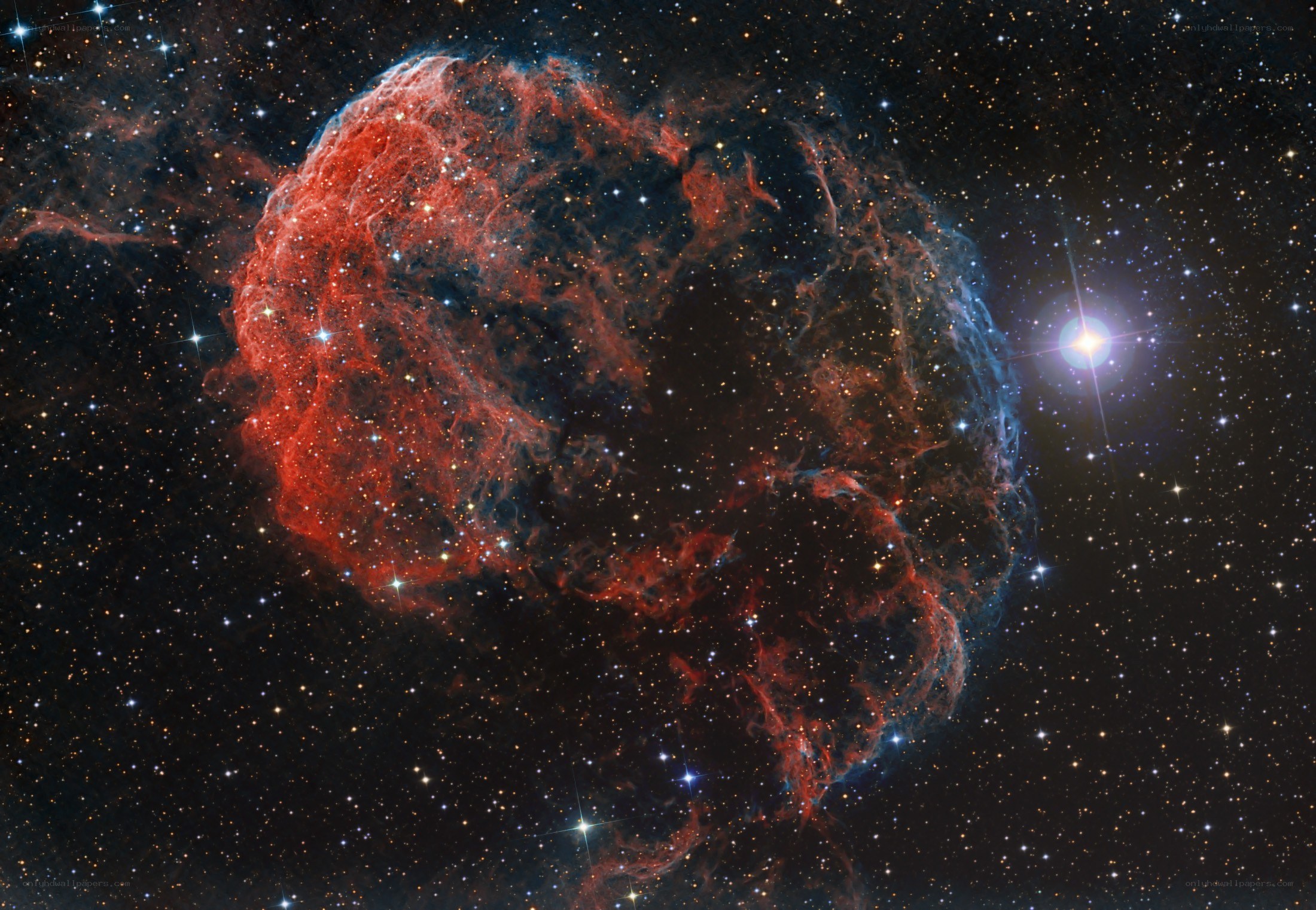 Supernova remnant in space