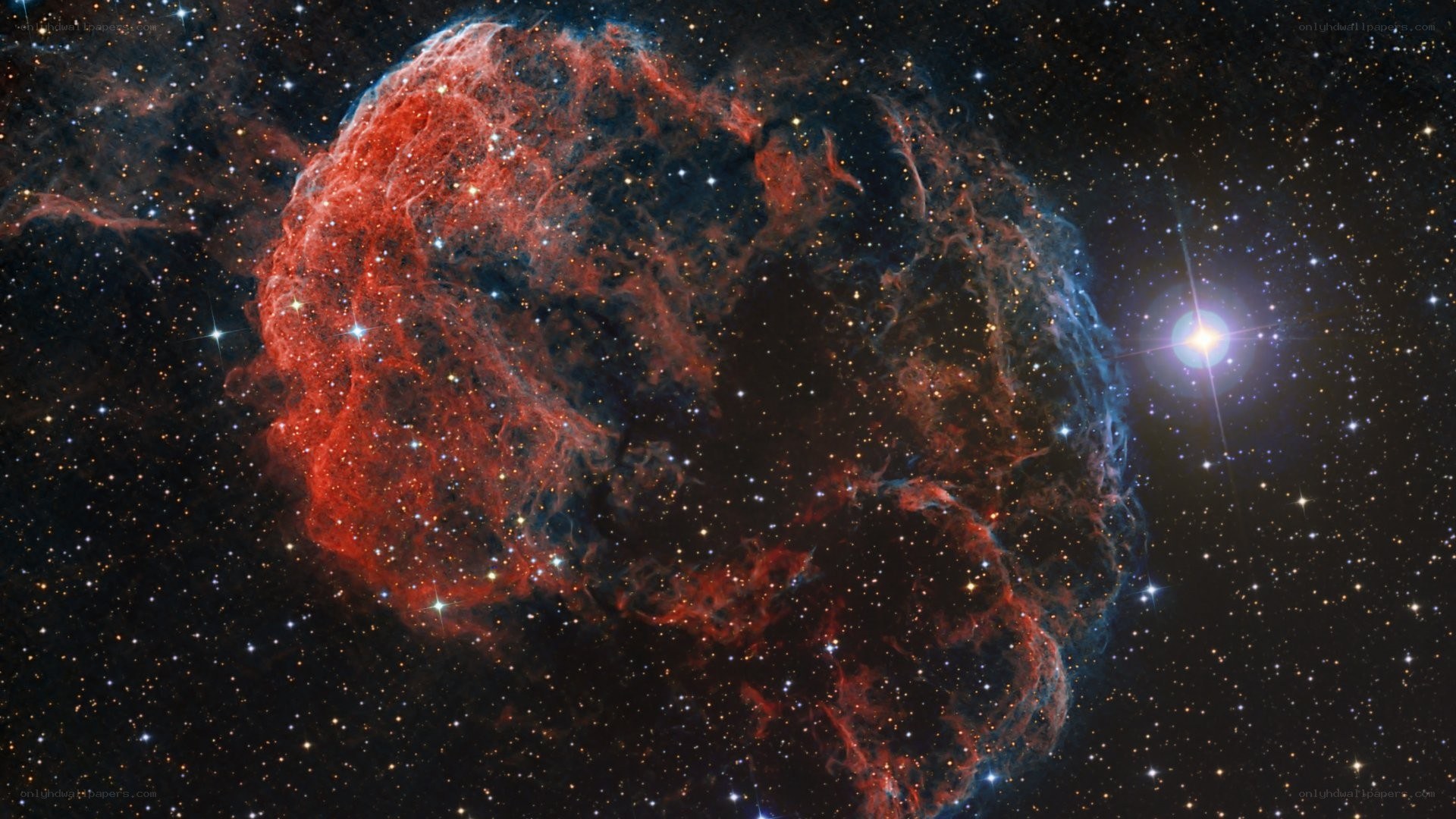 Supernova remnant in space