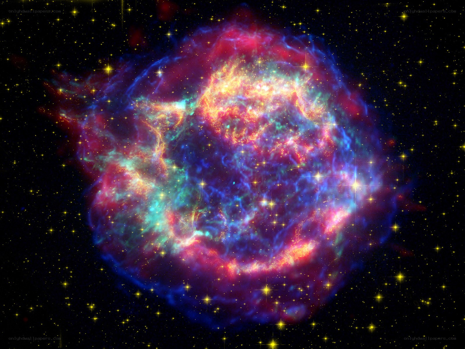 Supernova remnant in space