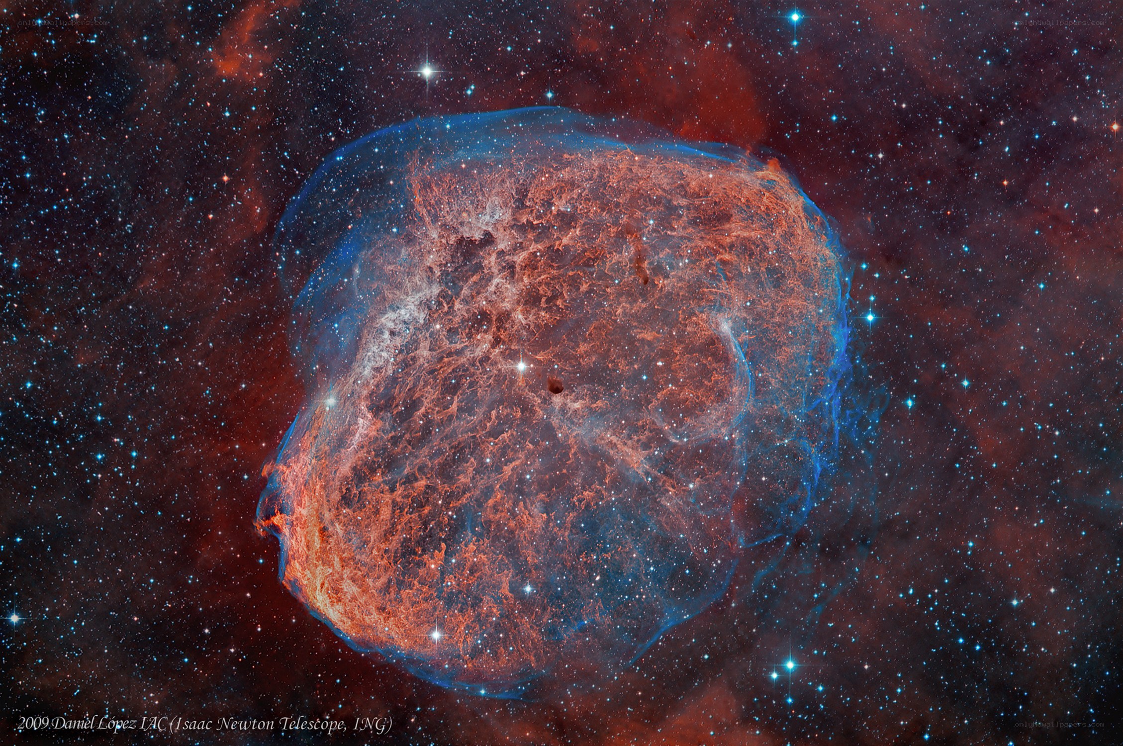 Supernova remnant in space