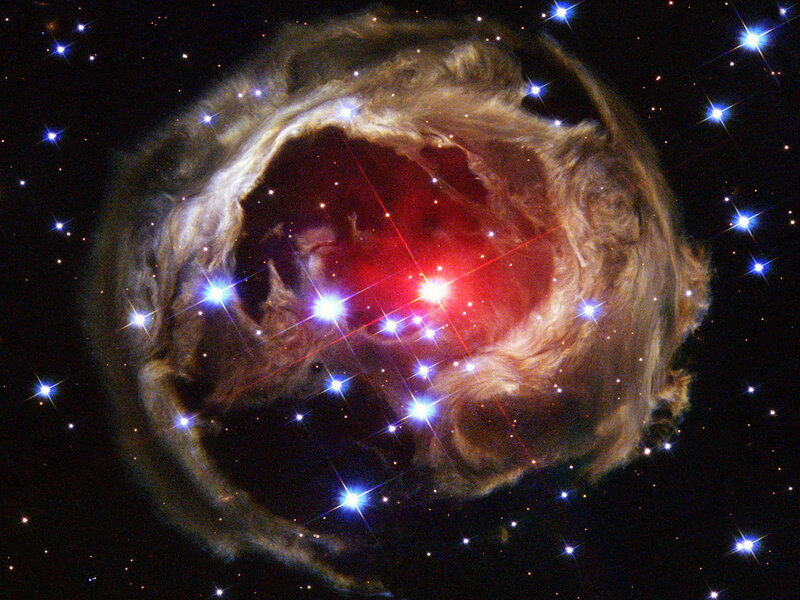 Supernova Remnant — Red, Dramatic, Night