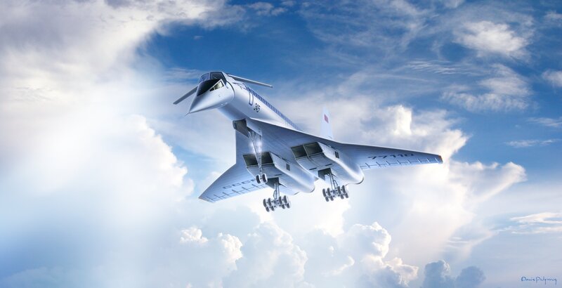 Supersonic Jet in Flight — Blue