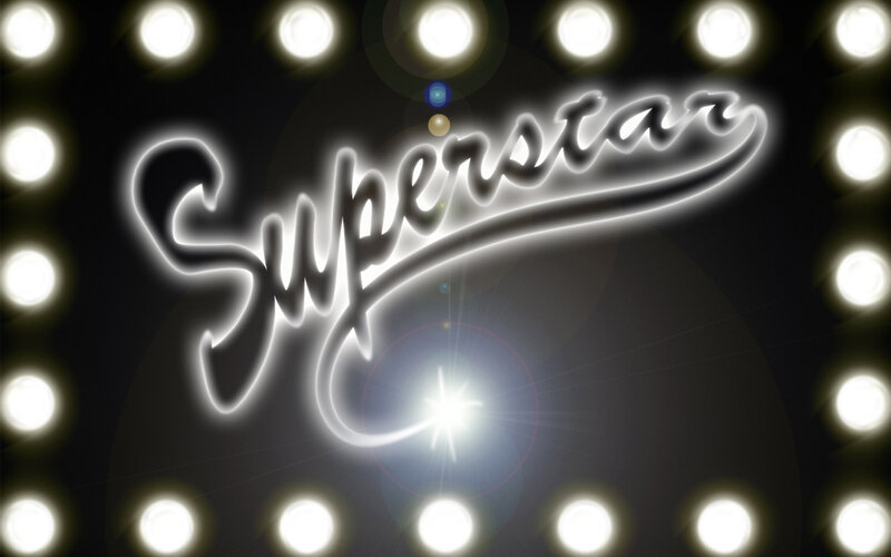 Superstar neon sign with lights