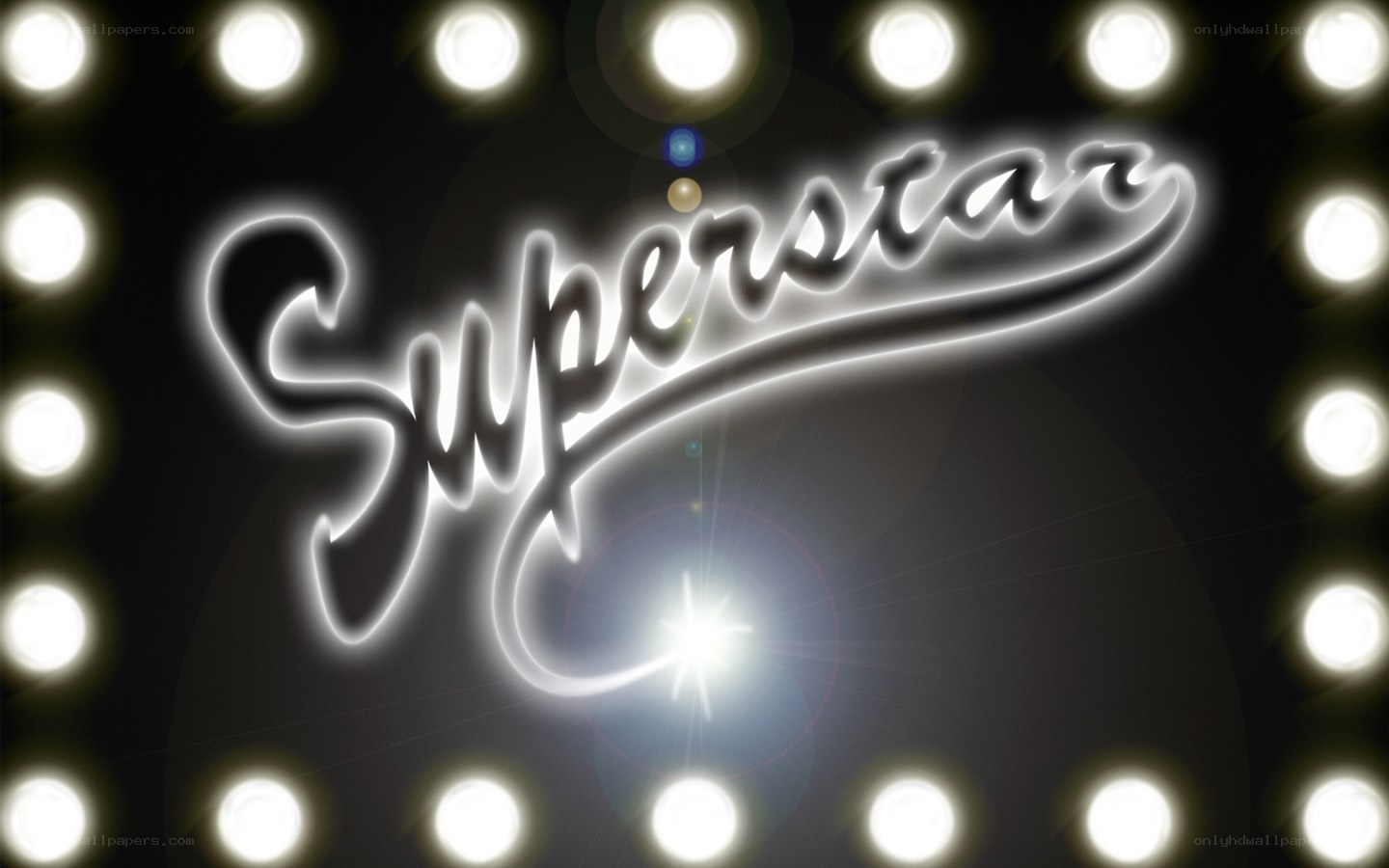 Superstar neon sign with lights