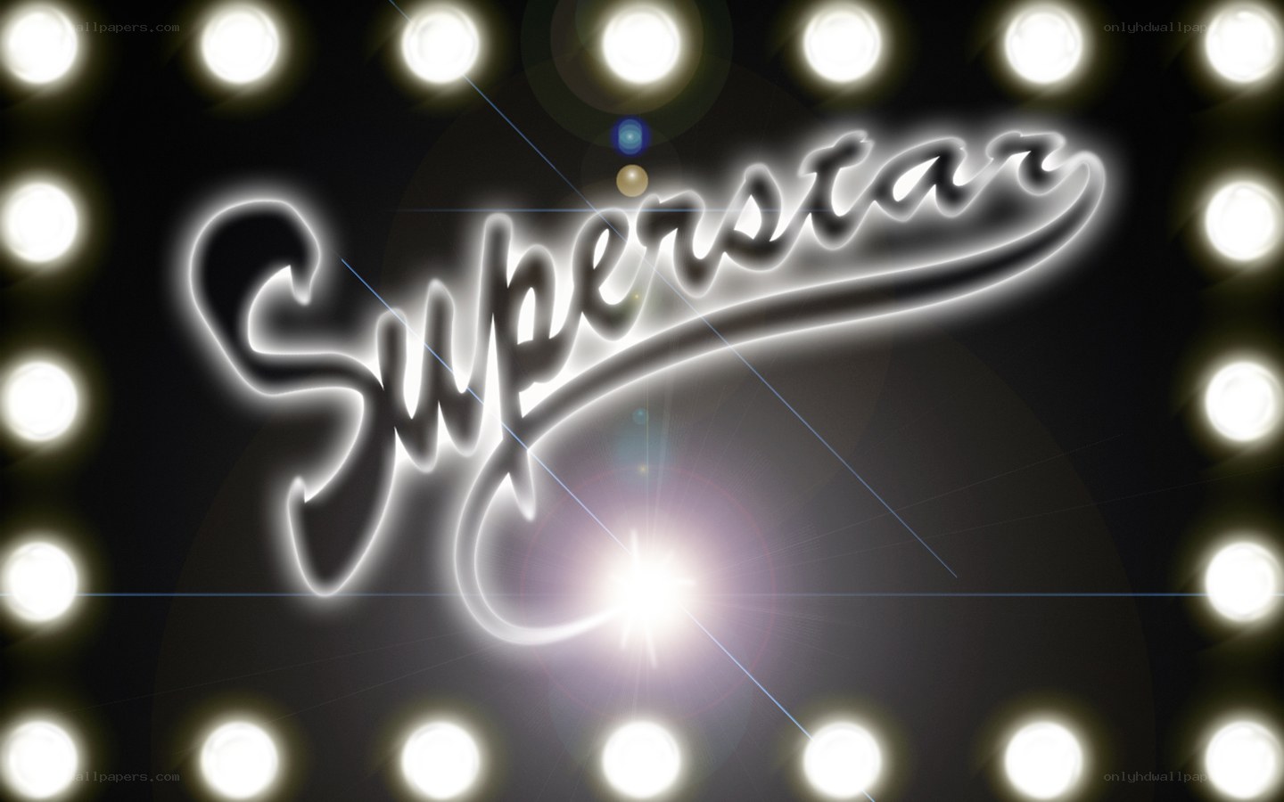 Superstar neon sign with lights