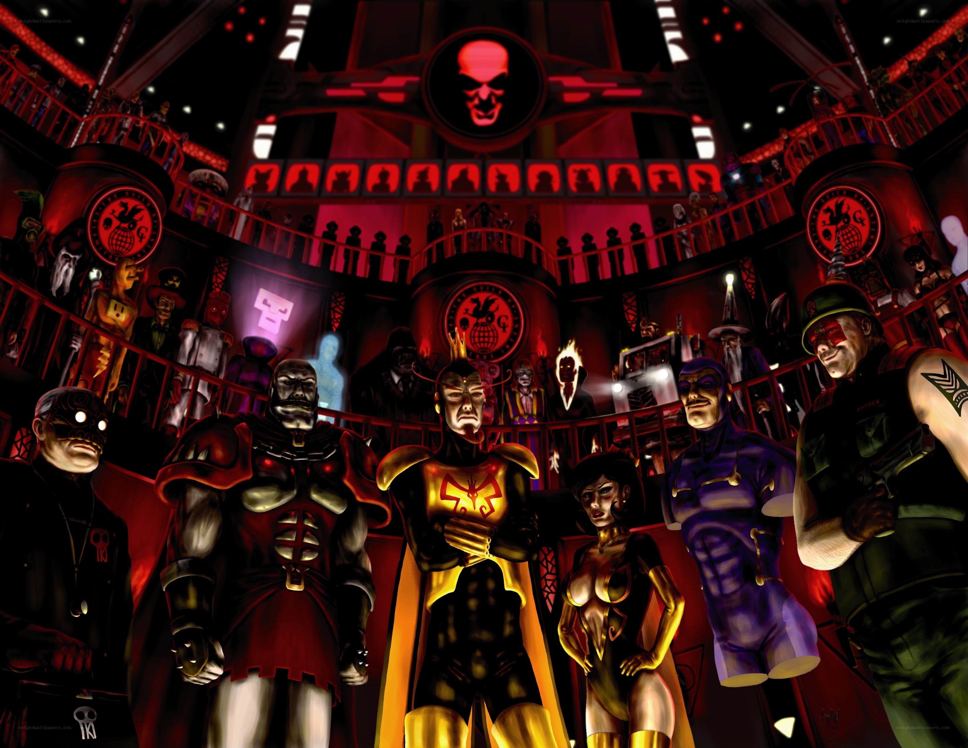 supervillains in a lair