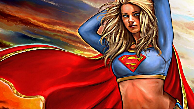 Superwoman in Costume — Red, Dramatic