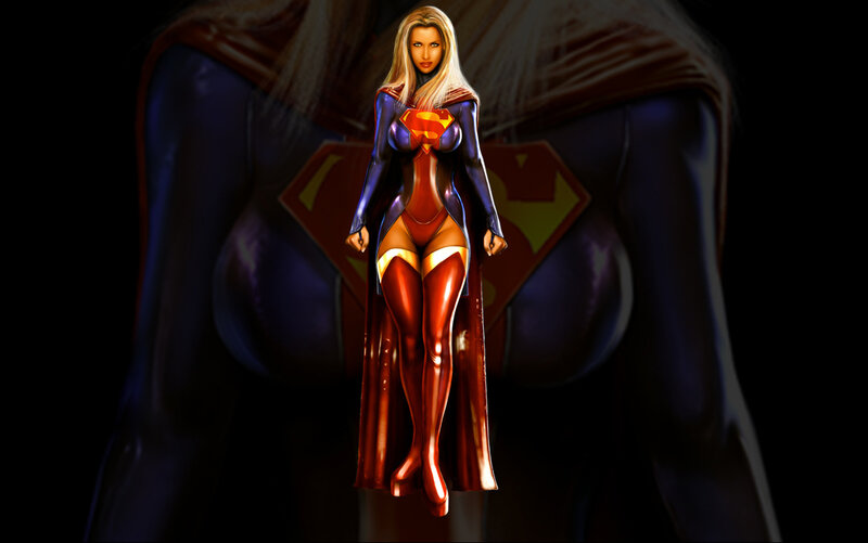 Superwoman in red and blue suit
