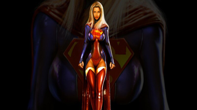 Superwoman in red and blue suit