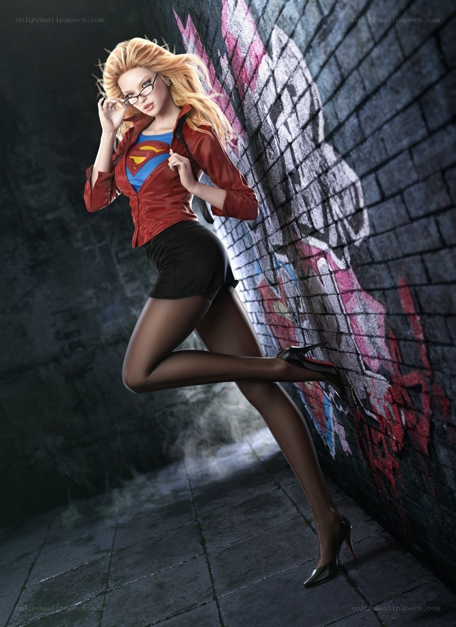 Superwoman in red jacket