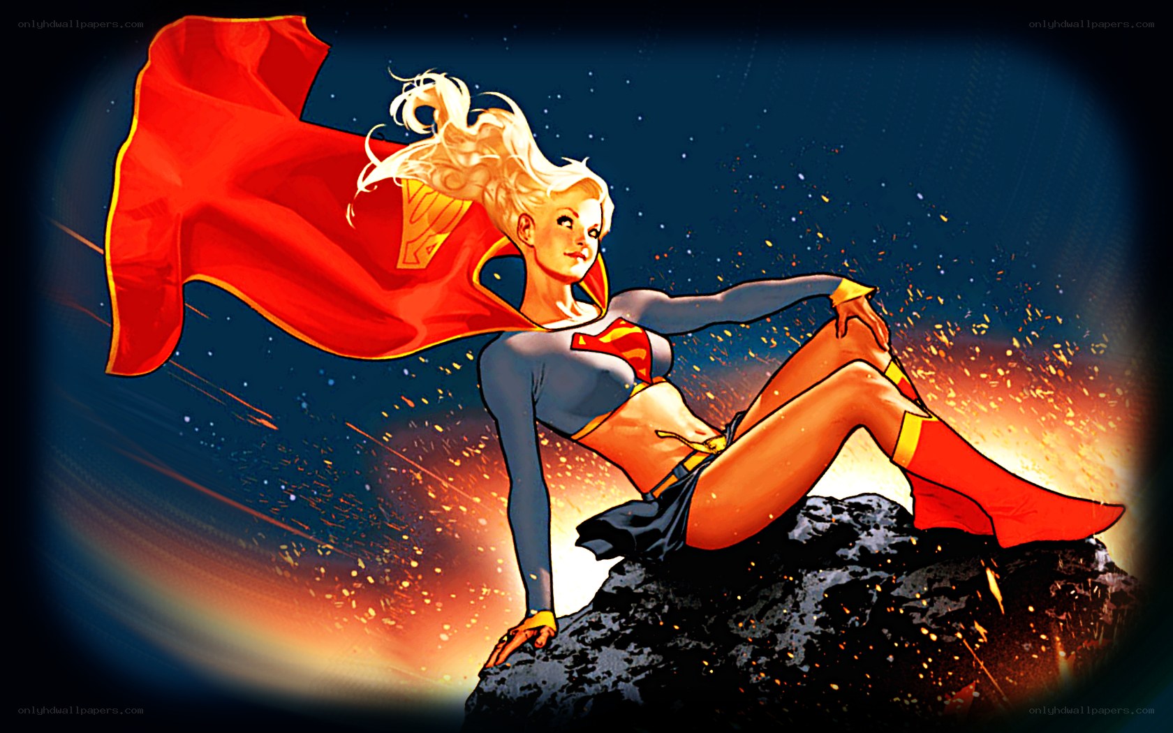 Superwoman on a meteor
