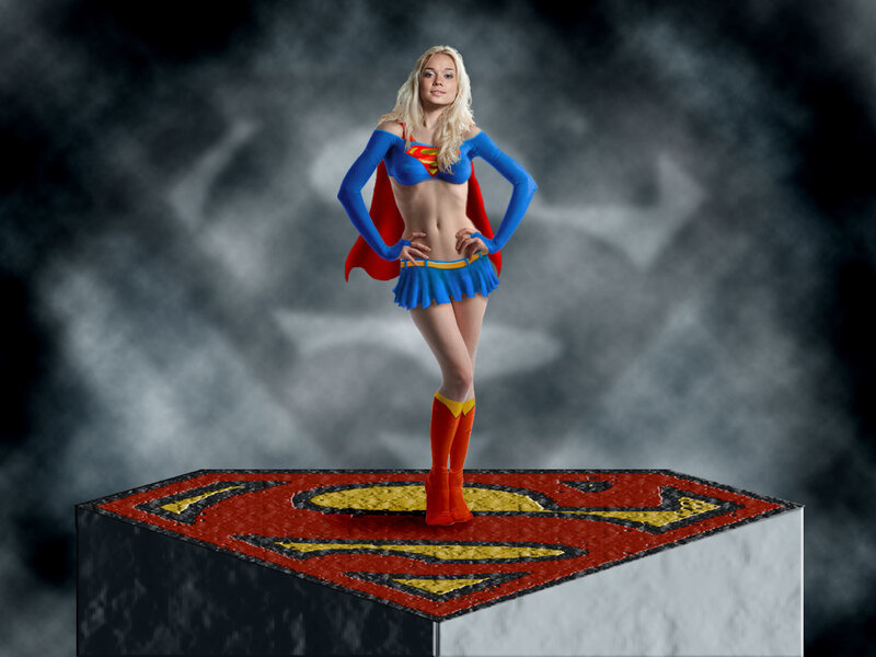 Superwoman on Superman logo