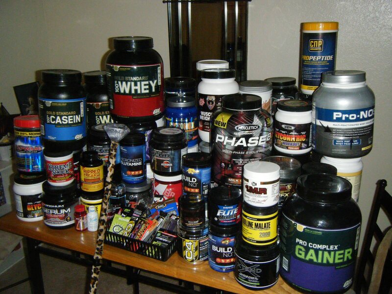 Supplement Containers on Table