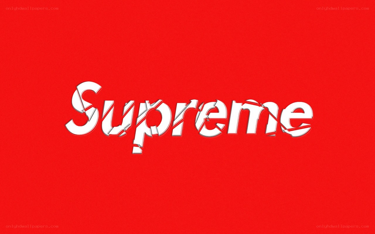 Supreme logo on red background