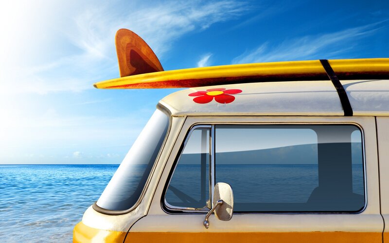 Surf van at the beach