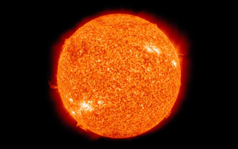 Surface of the Sun — Orange, Dramatic, Photograph, Solar Flares, Corona