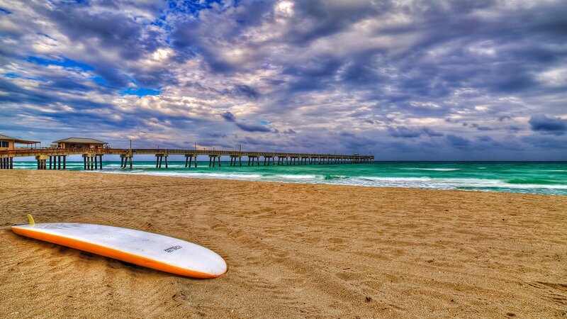 Surfboard on Beach — Brown, Dramatic, Afternoon