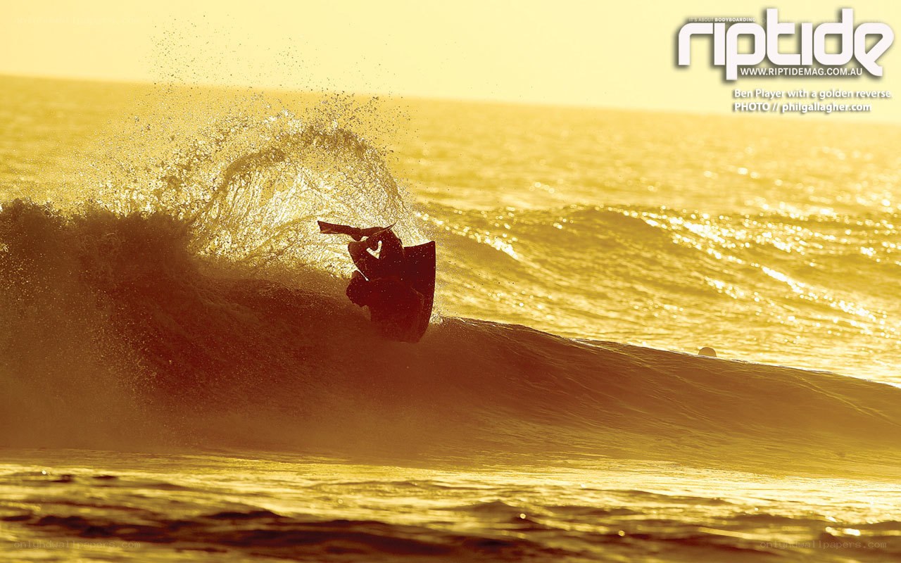 Surfer at golden hour