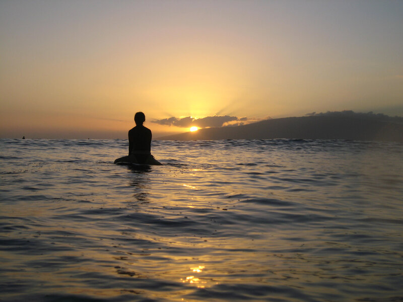 Surfer at sunset
