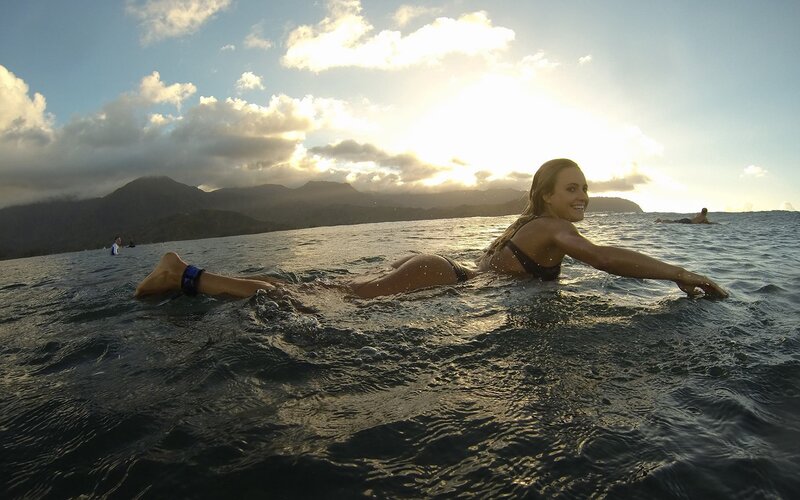 Surfer at sunset