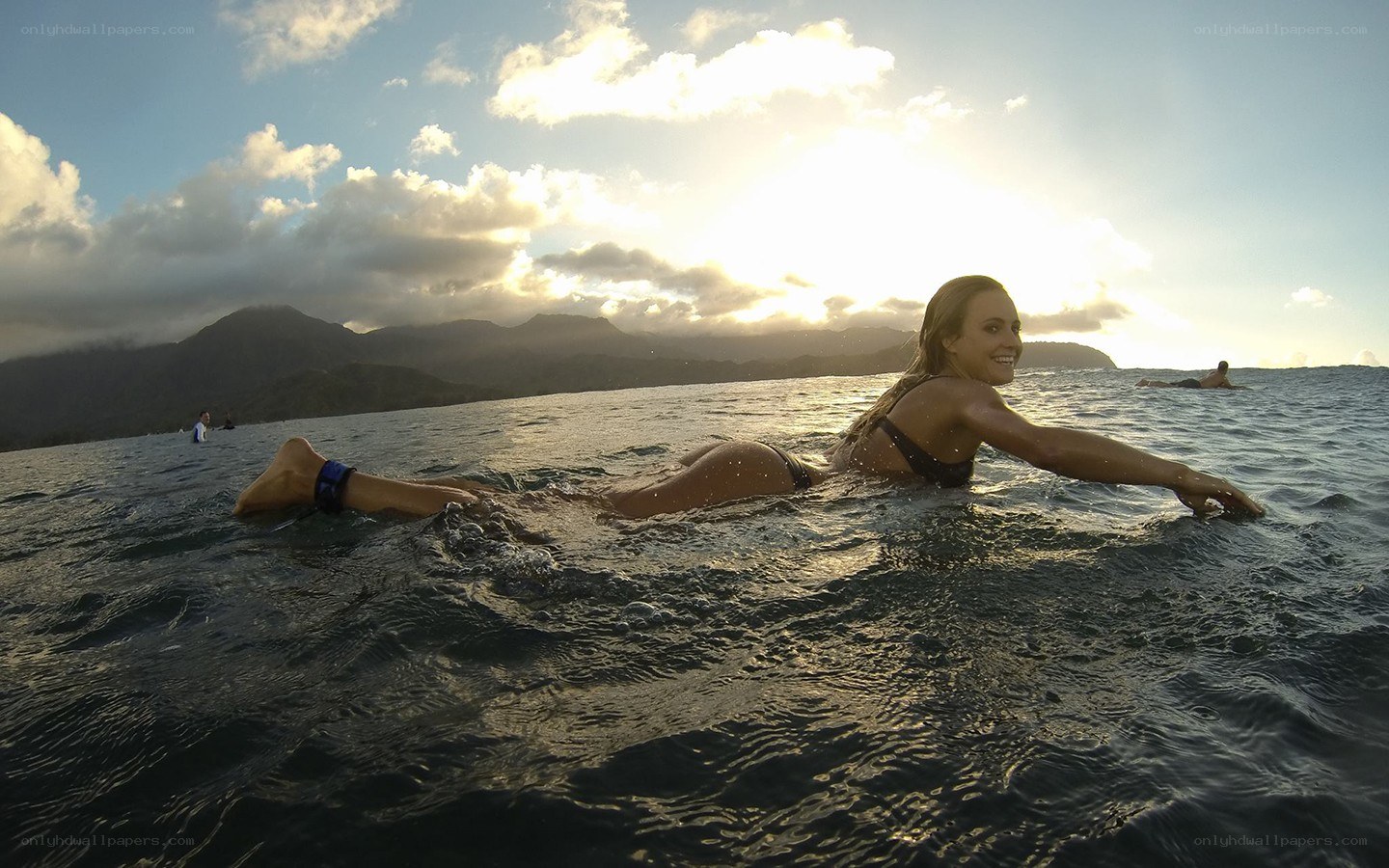 Surfer at sunset