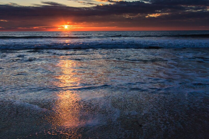 Surfer at Sunset — Orange, Dramatic