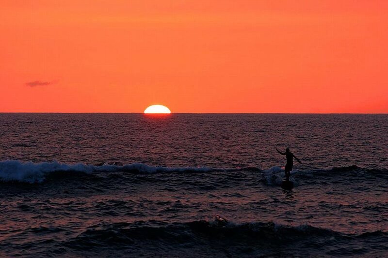 Surfer at Sunset — Orange