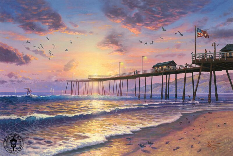 Surfer at Sunset — Purple, Serene