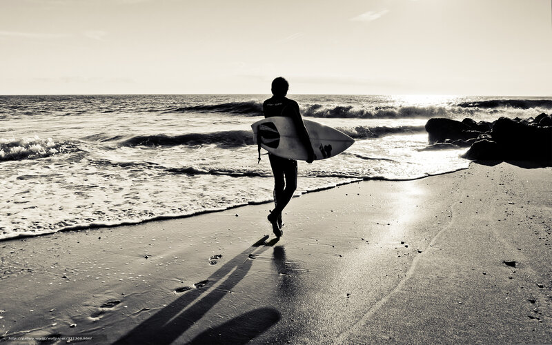 Surfer Carrying Surfboard — Black