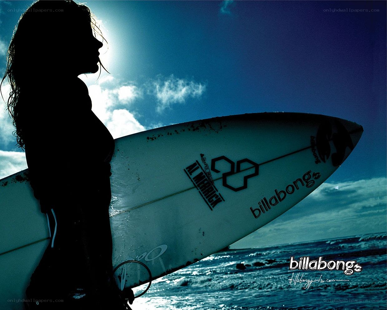 surfer girl silhouette