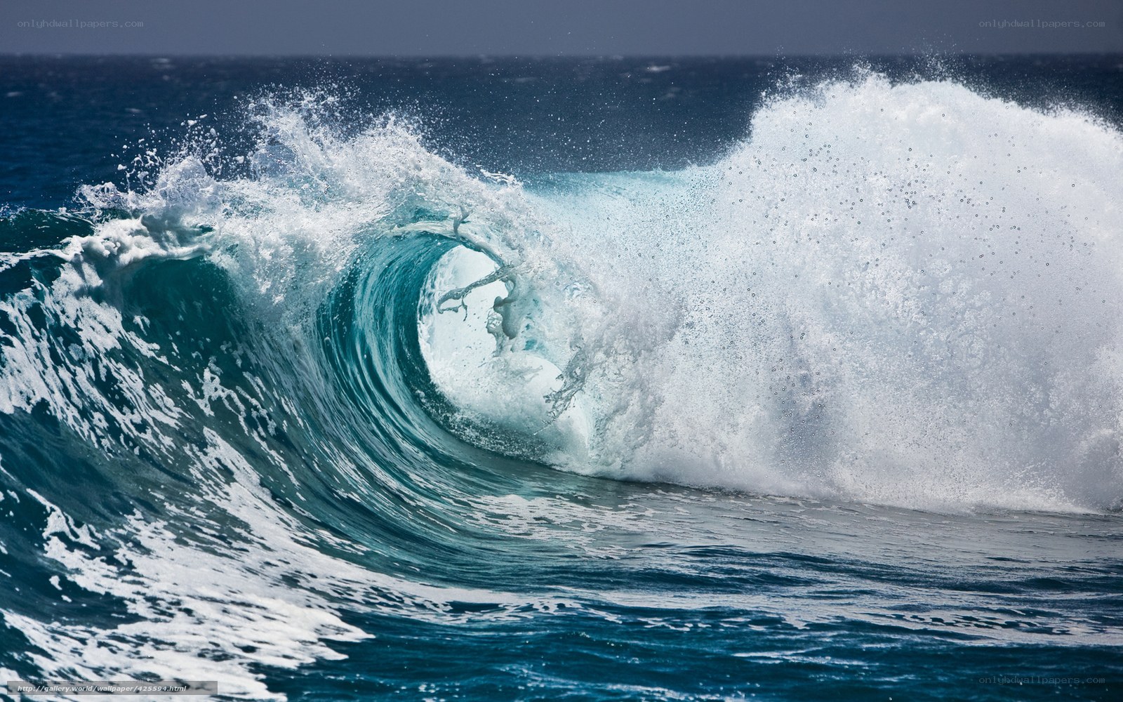 Surfer in a crashing wave